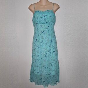Vintage Forever 21 Blue Floral Print Midi Dress